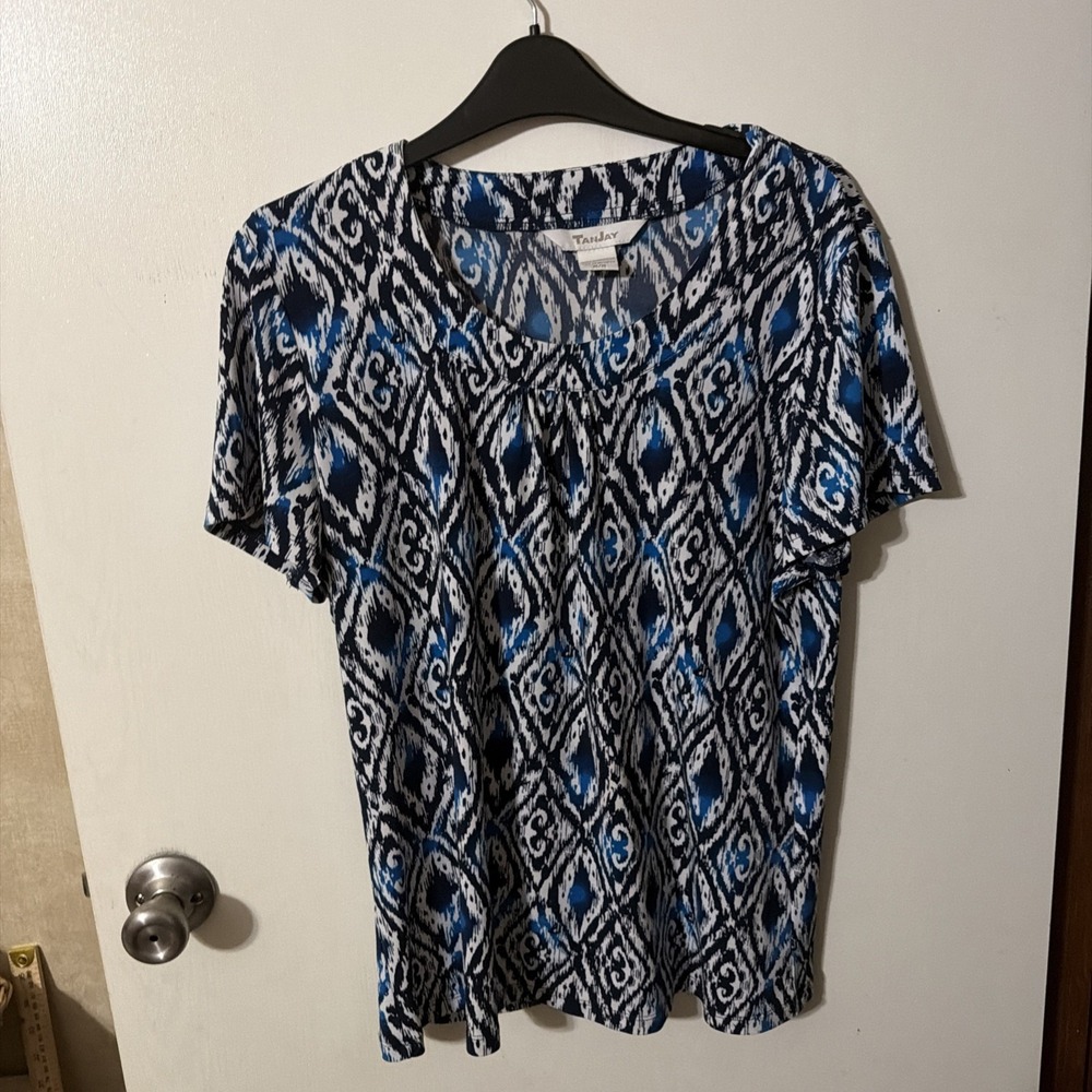 TanJay Women's Pullover Top Size M Short  Sleeve